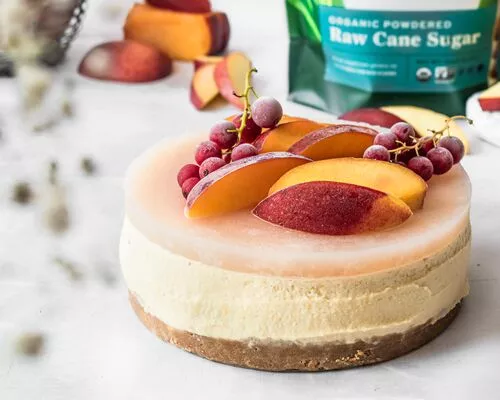 gluten-free-peach-bellini-cheesecake-florida-crystals